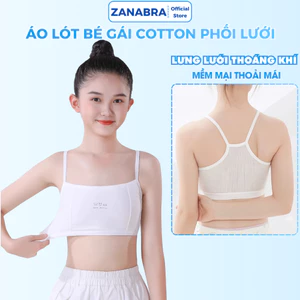 Áo lót nữ học sinh không đệm mút – Áo lá bé gái cotton lưới mềm thoáng khí cả ngày ZANABRA A108