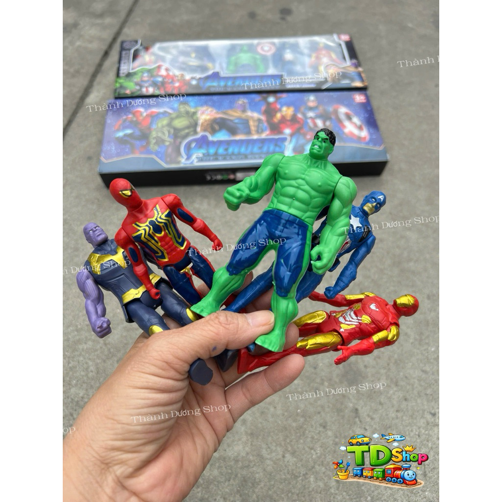 Set Siêu Anh Hùng Avengers Cho Bé | Mô Hình Spider Hulk Iron Man Thanos | Đồ Chơi 3+