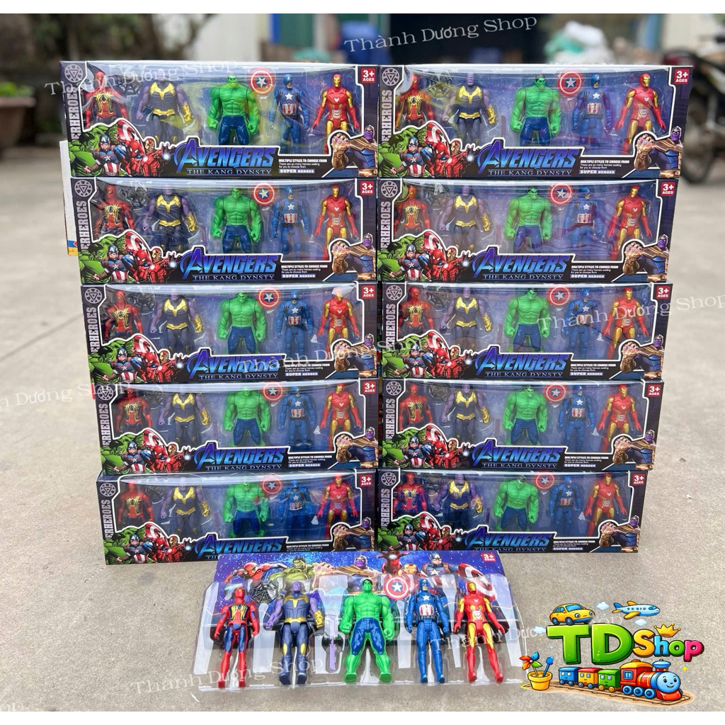 Set Siêu Anh Hùng Avengers Cho Bé | Mô Hình Spider Hulk Iron Man Thanos | Đồ Chơi 3+