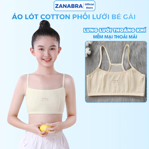 Combo 4 Áo Lót Nữ Học Sinh Cotton Phối Lưới Thông Thoáng, Áo Lá Không Đệm Mút ZANABRA A108