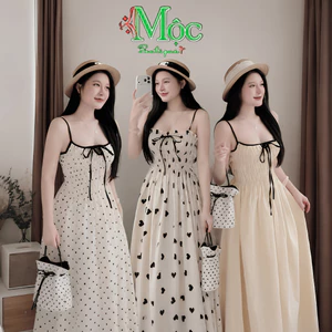 Đầm váy dài, đầm dài Mango 2s nhún ngực thiết kế xoè rộng chuẩn form cao cấp đồ đi du lịch dạo phố