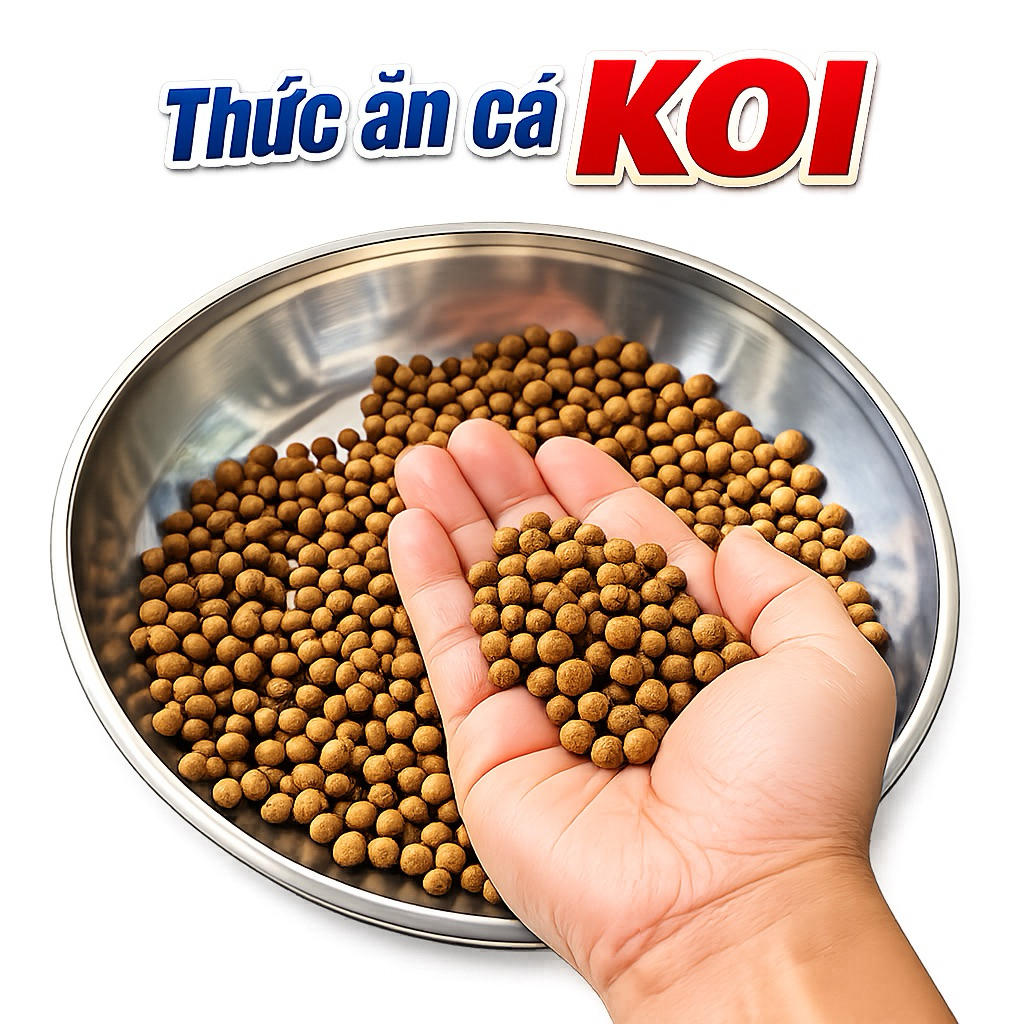 Thức ăn cá KOI-KOI MINI Size 4 mm - 6mm Giúp cá lên màu rõ nét hơn ,tăng size.đạm 40%