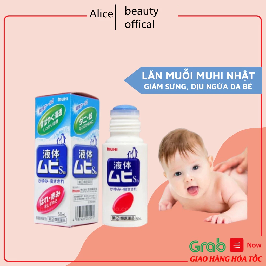 Lăn muỗi đốt Muhi Nhật Bản, lăn bôi giảm ngứa muỗi và côn trùng đốt cho bé từ 6 tháng tuổi