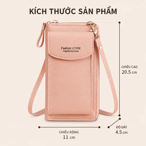 TN44 - Túi Đeo Chéo Điện Thoại Nữ Mini Da PU Cao Cấp Nhiều Ngăn, Ví Đeo Chéo Đựng Điện Thoại Thời Trang Hàn Quốc