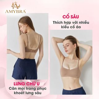 Áo Ngực Nữ Đúc Su Không Gọng Chống Xệ Gom Quả, Áo Lót Nữ Đệm Mỏng Không Viền AMYBRA A141