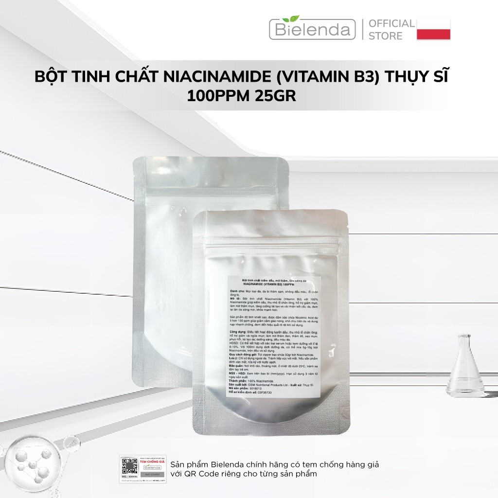 [BLOSSOM] Bột tinh chất kiềm dầu, mờ thâm, làm sáng da Niacinamide 25gr