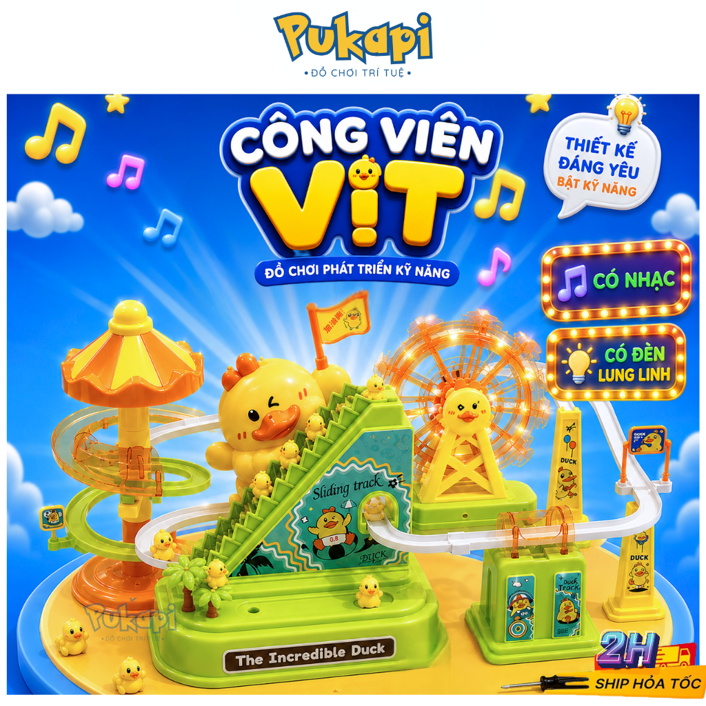 Đồ Chơi Vịt Leo Cầu Thang Vịt Leo Thang Con Vịt Loại To Bộ Vịt Leo Thang Vịt Cầu Trượt Vịt Vàng- Đồ Chơi Cho Bé PUKAPI