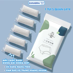 Set 5 Quần Lót Kháng Khuẩn Sử Dụng 1 lần Tiện Lơi, Combo 5 Quần Chip Nữ Cotton Đáy May 2 Lớp An Toàn L474