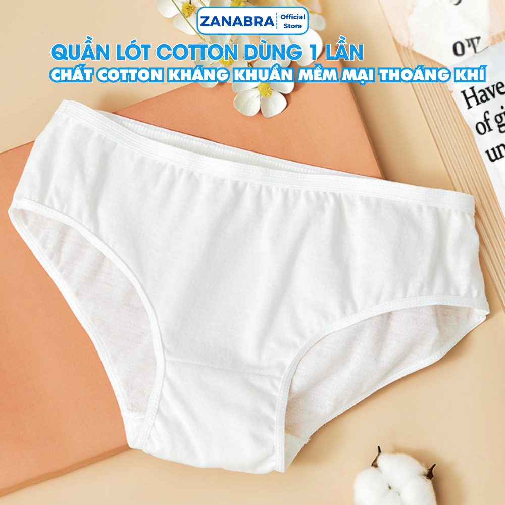 Combo 5 quần lót giấy dùng 1 lần tiện lợi ZANABRA chất liệu vải giấy mềm mại, thoáng mát và an toàn cho da L474