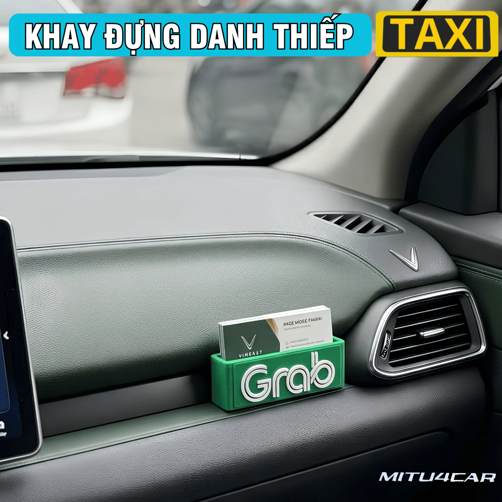 Hộp Đựng Danh Thiếp Ô Tô Cho Taxi, Grab, Xanh SM Kèm Dán – Giá Đỡ Card Visit Trên Xe, Hộp Lưu Trữ Danh Thiếp - MITU 4Car