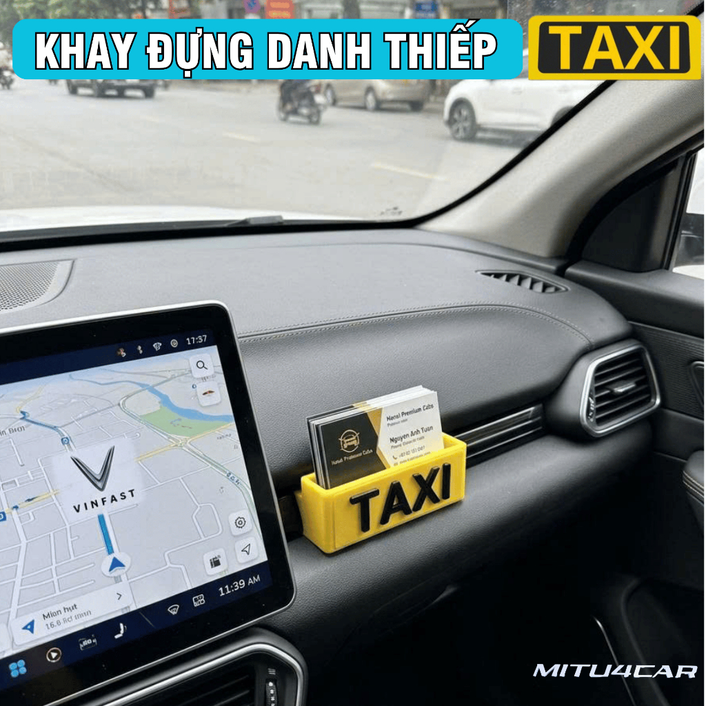 Hộp Đựng Danh Thiếp Ô Tô Cho Taxi, Grab, Xanh SM Kèm Dán – Giá Đỡ Card Visit Trên Xe, Hộp Lưu Trữ Danh Thiếp - MITU 4Car