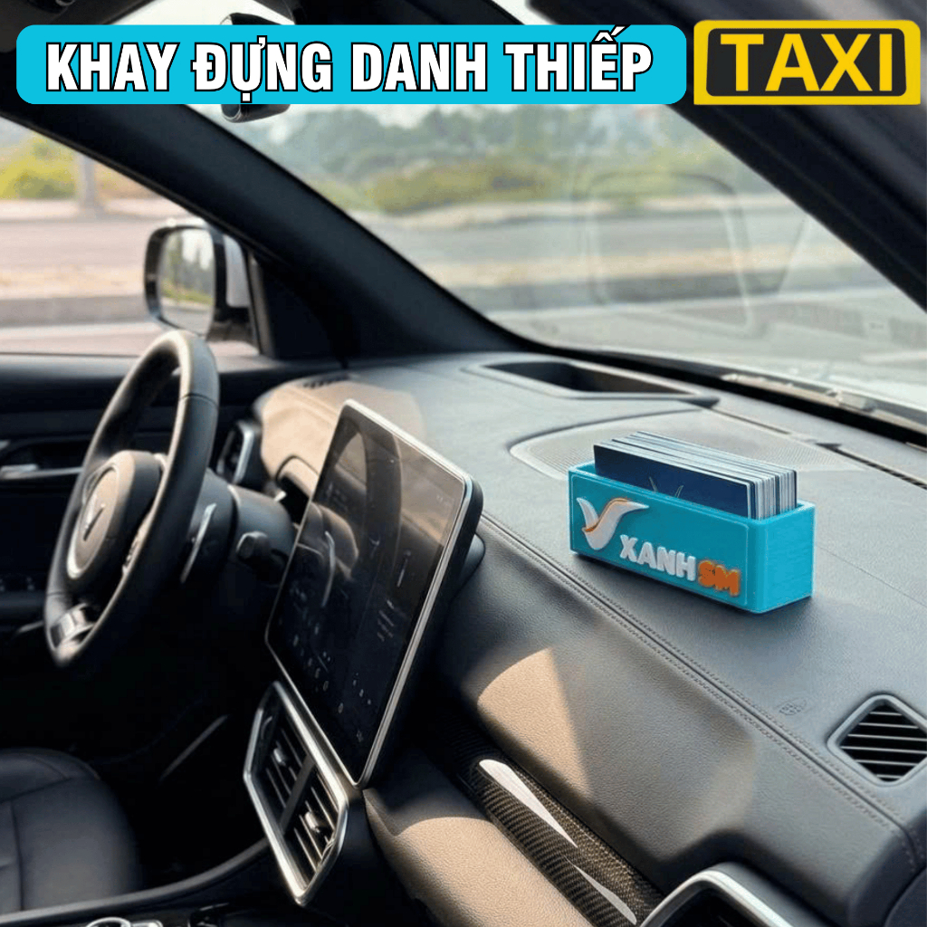 Hộp Đựng Danh Thiếp Ô Tô Cho Taxi, Grab, Xanh SM Kèm Dán – Giá Đỡ Card Visit Trên Xe, Hộp Lưu Trữ Danh Thiếp - MITU 4Car