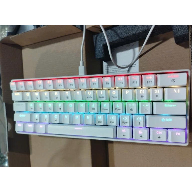 Bàn Phím Cơ Mini K61 LED RGB Type-C 61 Phím Có Dây Kèm Keypuller BH 12 Tháng - ảnh 3