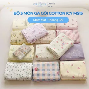 Set Ga Gối Cotton Icy 3 Món Sợi Tre Cao Cấp Mềm Mát, Thoáng Khí Cho Mùa Hè - Chip Decor MS15