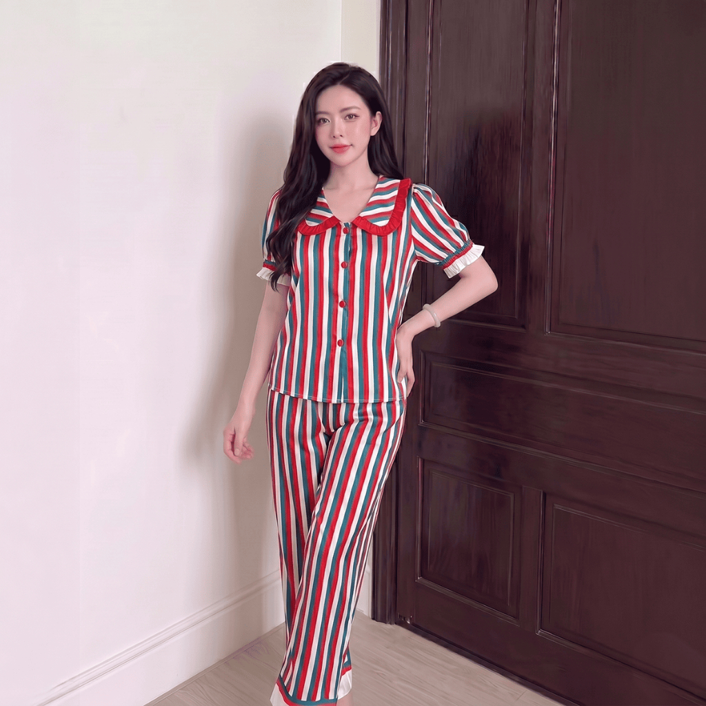 LATIN H14 LỤA LATIN ÁO TAY PHỒNG QUẦN DÀI HỌA TIẾT DỄ THƯƠNG, CUTE, MÁT MẺ