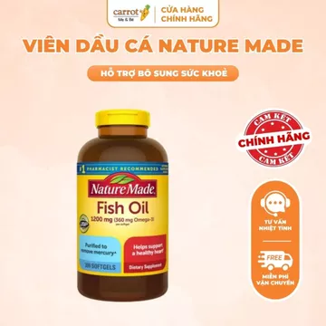 Viên Uống Dầu Cá Nature Made Fish Oil 1200Mg 300 Viên, 360Mg Omega-3 Bổ Mắt, Cải Thiện Trí Nhớ