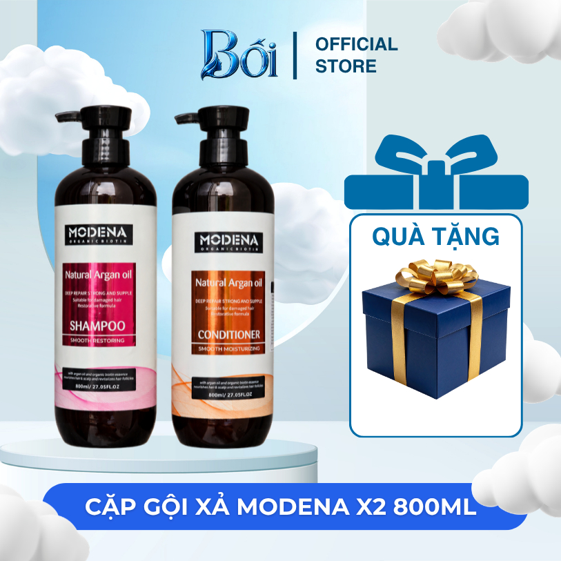 Cặp Dầu Gội Xả MODENA 800ml x2, Hương Thơm Dễ Chịu, Giúp Tóc Mềm Mượt, Dễ Chải, Combo Chăm Sóc Tóc