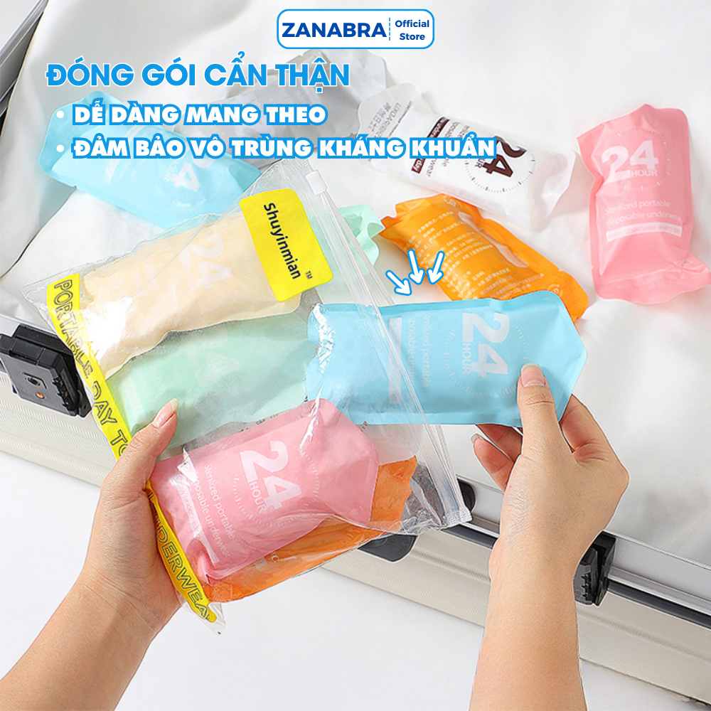 [ Hàng Mới Về ] Set 5 Quần lót dùng 1 lần gọn nhẹ du lịch, Quần lót nữ cotton kháng khuẩn mềm mịn thoáng khí tiện lợi