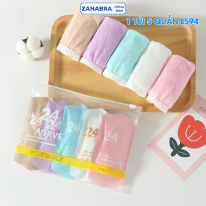 Set 5 Quần Lót Kháng Khuẩn Dùng 1 Lần Tiện Lợi, Quần Chip Nữ Cotton 2 Lớp Cạp Vừa Ôm Dáng ZANABRA
