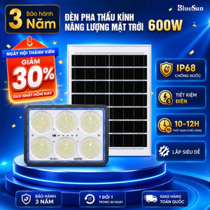 Đèn mắt ngọc chống chói mắt năng lượng mặt trời 600W BlueSun , PIN 35x35cm, an toàn, chống nước IP69