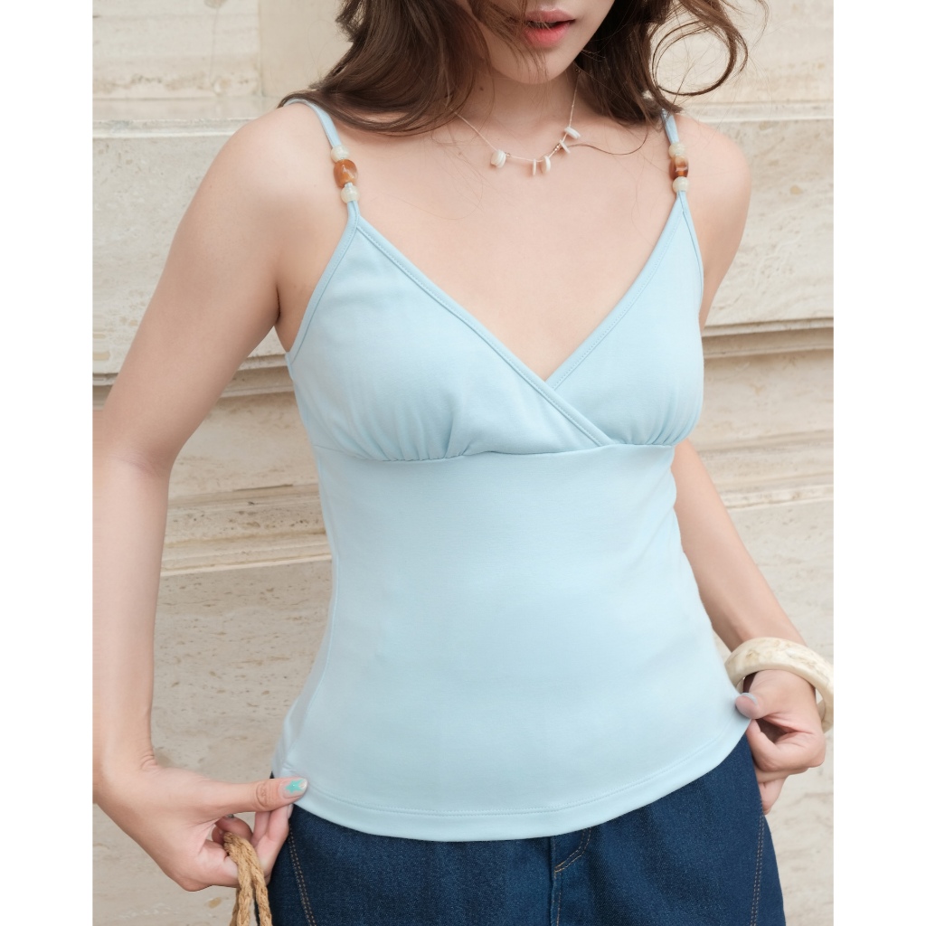 SECODEE Áo Nữ Hai Dây Trơn Cúp Ngực Thun Ôm Body VARIKS TOP Áo Cúp Ngực Mùa Hè FSBA2604142