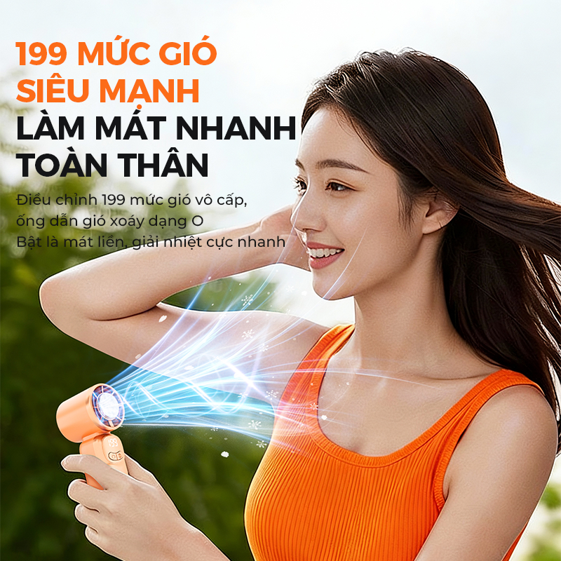 KG04 - Quạt Cầm Tay Mini Sò Lạnh DREYON -  199 Mức Gió, Pin Khủng, Màn Hình Led (Tặng Kèm Dây Đeo)