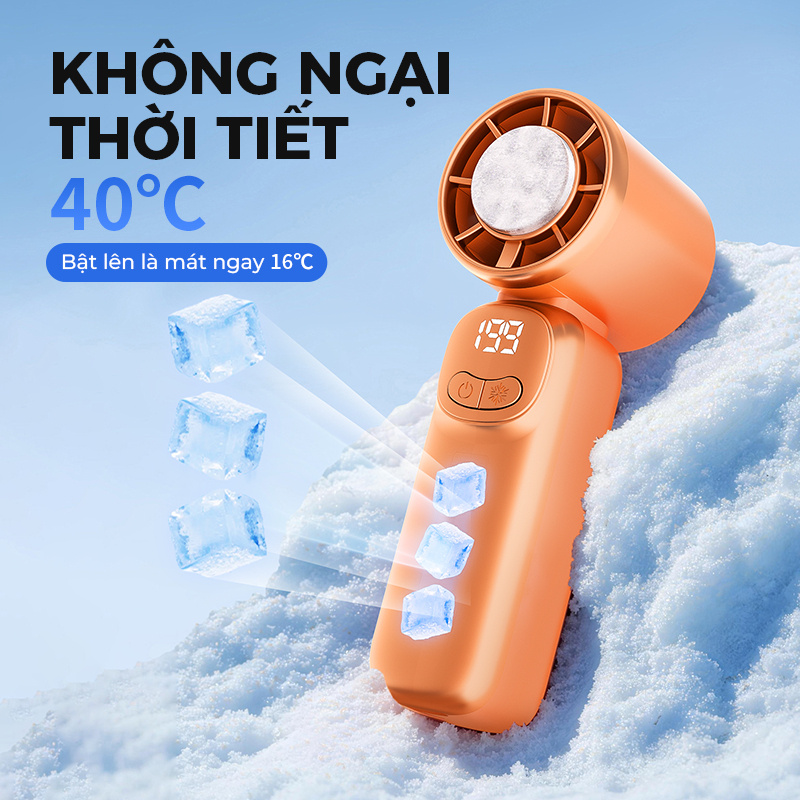 KG04 - Quạt Cầm Tay Mini Sò Lạnh DREYON -  199 Mức Gió, Pin Khủng, Màn Hình Led (Tặng Kèm Dây Đeo)