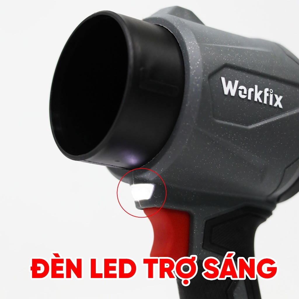[THỔI- HÚT] Máy Thổi Phản Lực 2IN1 Workfix WF-PL1000G Động Cơ Từ Kèm Ông Thổi- Hút, Pin 15-20CEL