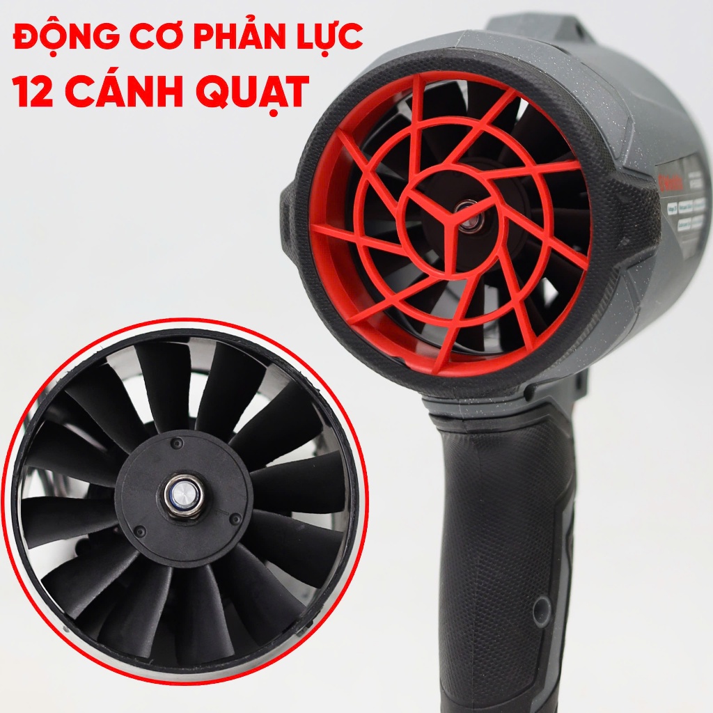 [THỔI- HÚT] Máy Thổi Phản Lực 2IN1 Workfix WF-PL1000G Động Cơ Từ Kèm Ông Thổi- Hút, Pin 15-20CEL