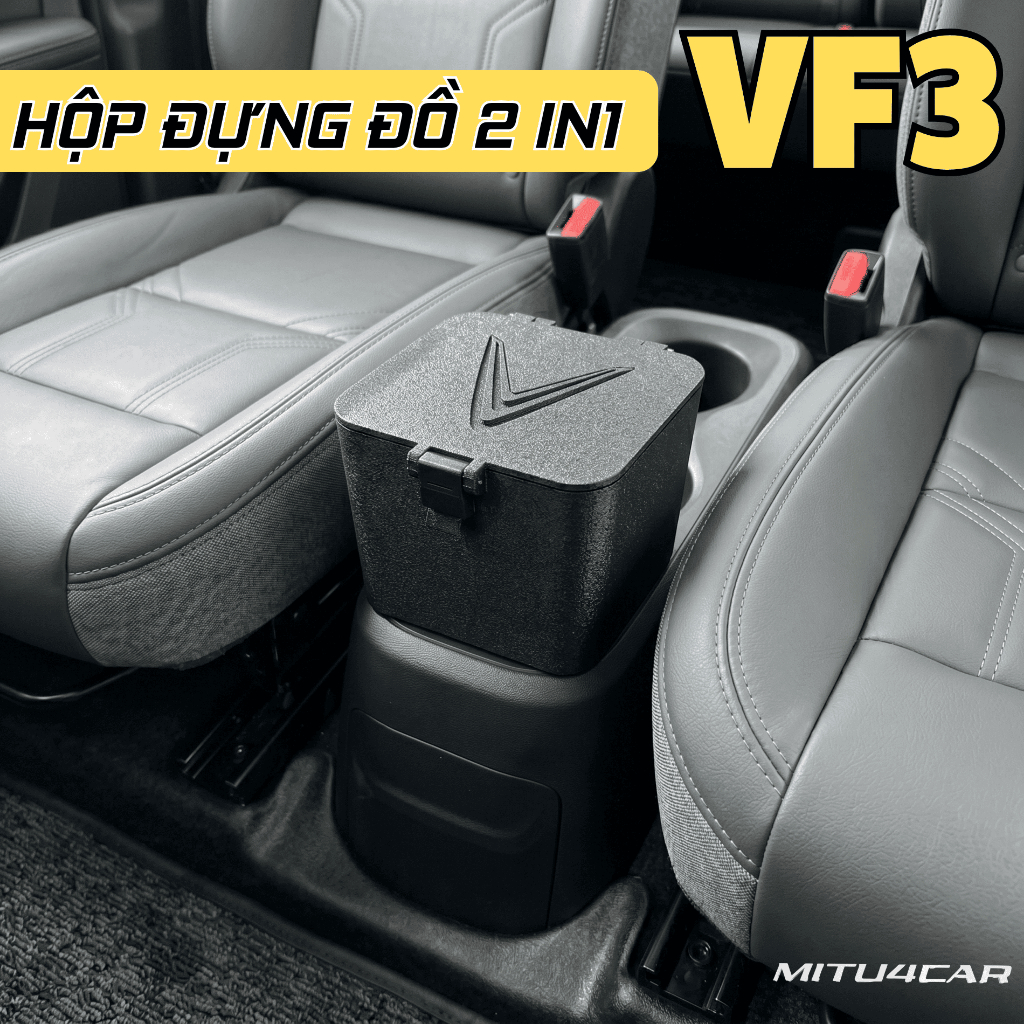 Hộp Che Chìa Khóa VinFast VF3 Kèm Khay Đựng Đồ – Hộp Đựng Chìa Khóa Ô Tô VF3, Khay Chứa Đồ Đa Năng, Phụ Kiện Nội Thất Xe
