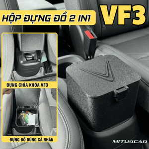 Hộp Che Chìa Khóa VinFast VF3 Kèm Khay Đựng Đồ – Hộp Đựng Chìa Khóa Ô Tô VF3, Khay Chứa Đồ Đa Năng, Phụ Kiện Nội Thất Xe