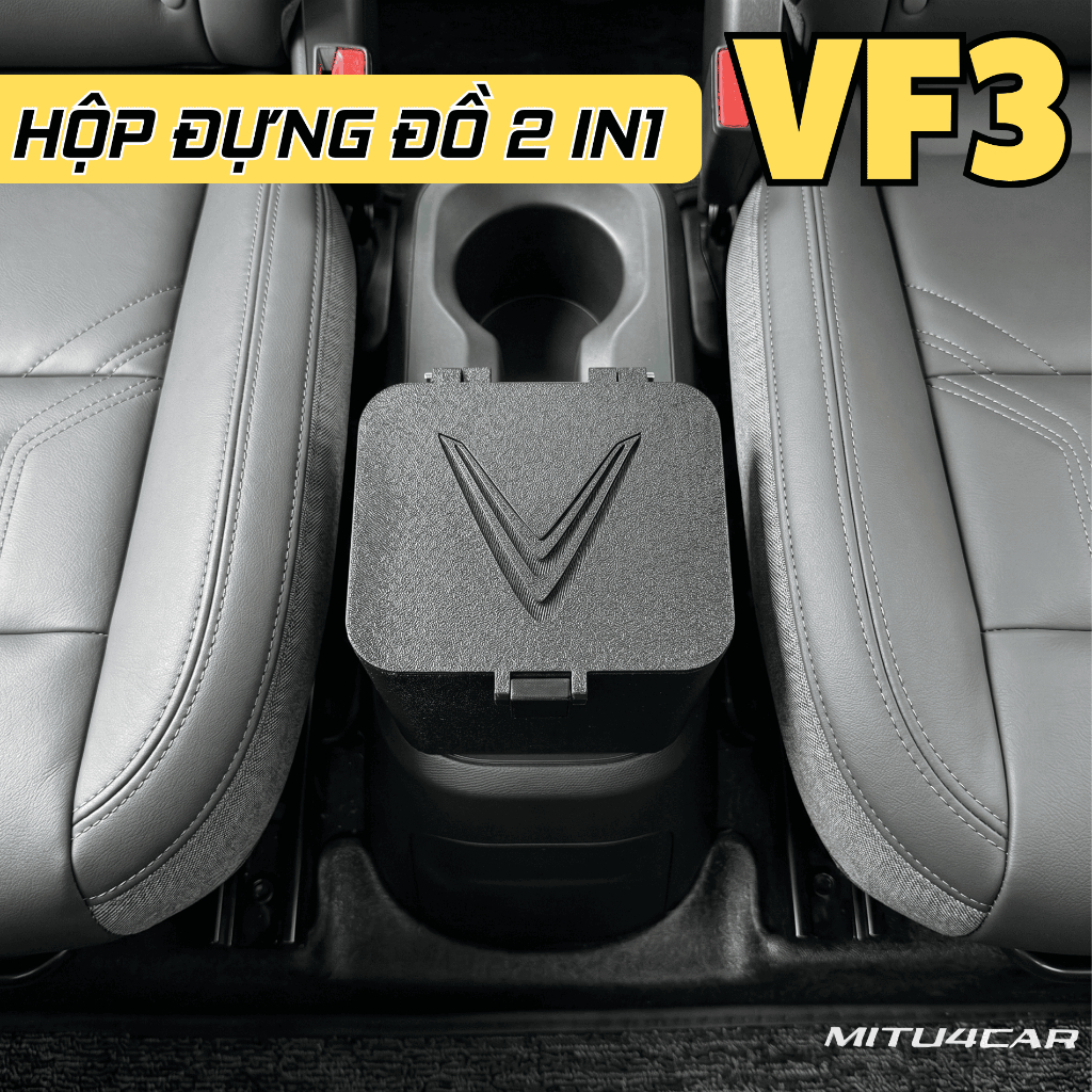 Hộp Che Chìa Khóa VinFast VF3 Kèm Khay Đựng Đồ – Hộp Đựng Chìa Khóa Ô Tô VF3, Khay Chứa Đồ Đa Năng, Phụ Kiện Nội Thất Xe