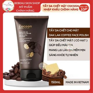 Tẩy da chết Cocoon Cà phê Đắk Lắk làm sạch da mặt 150ml thuần chay nhập khẩu chính hãng - Bebeau