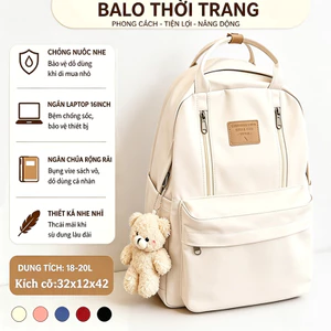 Balo ulzzang thời trang chống thấm nước cao cấp, thời trang nam nữ đi học đi chơi nhiều ngăn cá tính năng động.1199