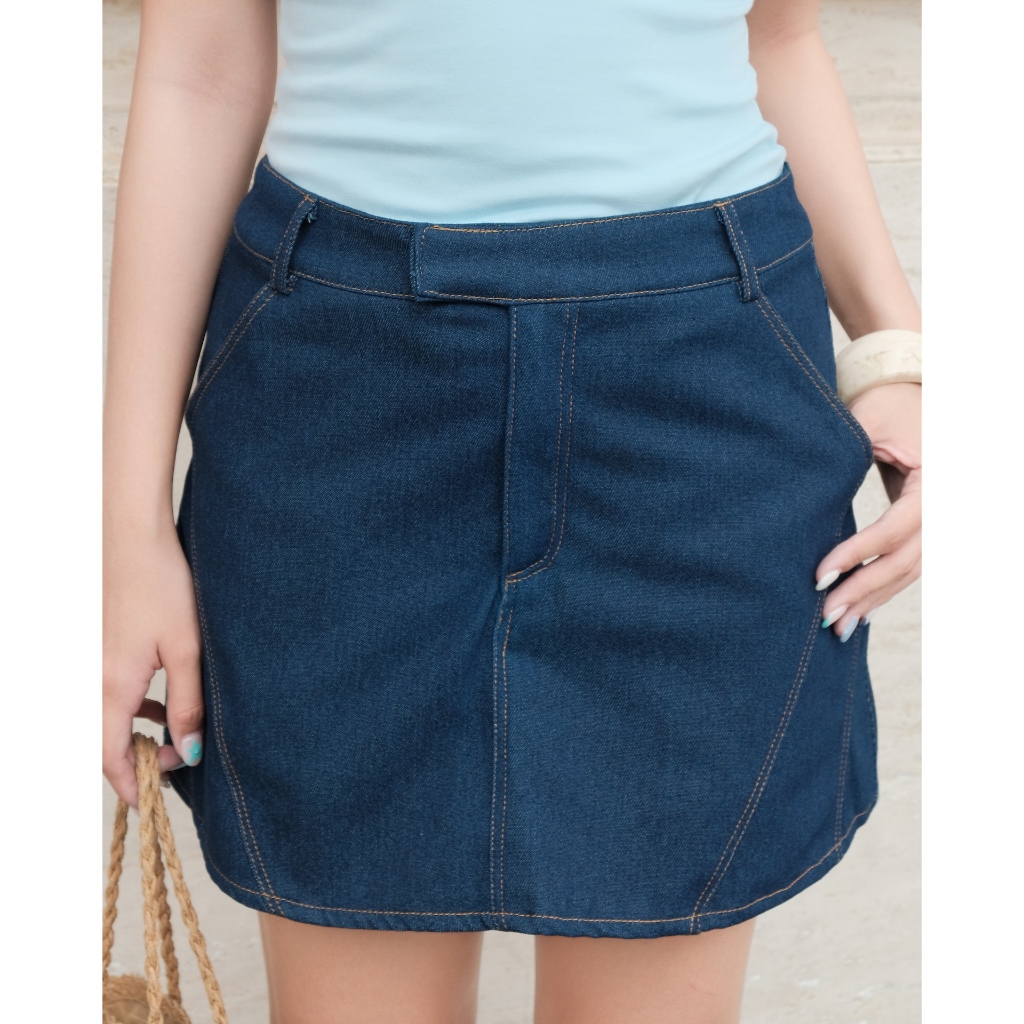 Chân Váy Nữ KOAN SKIRT Dáng Suông Cơ Bản Họa Tiết Chỉ Nổi Độc Đáo SECODEE