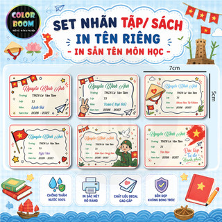 [ IN TÊN THEO YÊU CẦU] Nhãn Vở/Sách TỰ HÀO VIỆT NAM In Theo Yêu Cầu - Chống thấm nước - ColorBoom