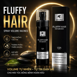 (SALE 7-7) Gôm xịt tạo phồng tóc AKUMA FLUFFY HAIR 120ml, tóc bồng tự nhiên, giữ nếp nhẹ, không bị bết [HÀNG CHÍNH HÃNG]