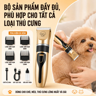 Tông Đơ Cắt Lông Chó Sạc Điện Cầm Tay, Lưỡi Cắt An Toàn, Ít Kẹt Lông, Máy Tỉa Lông Thú Cưng