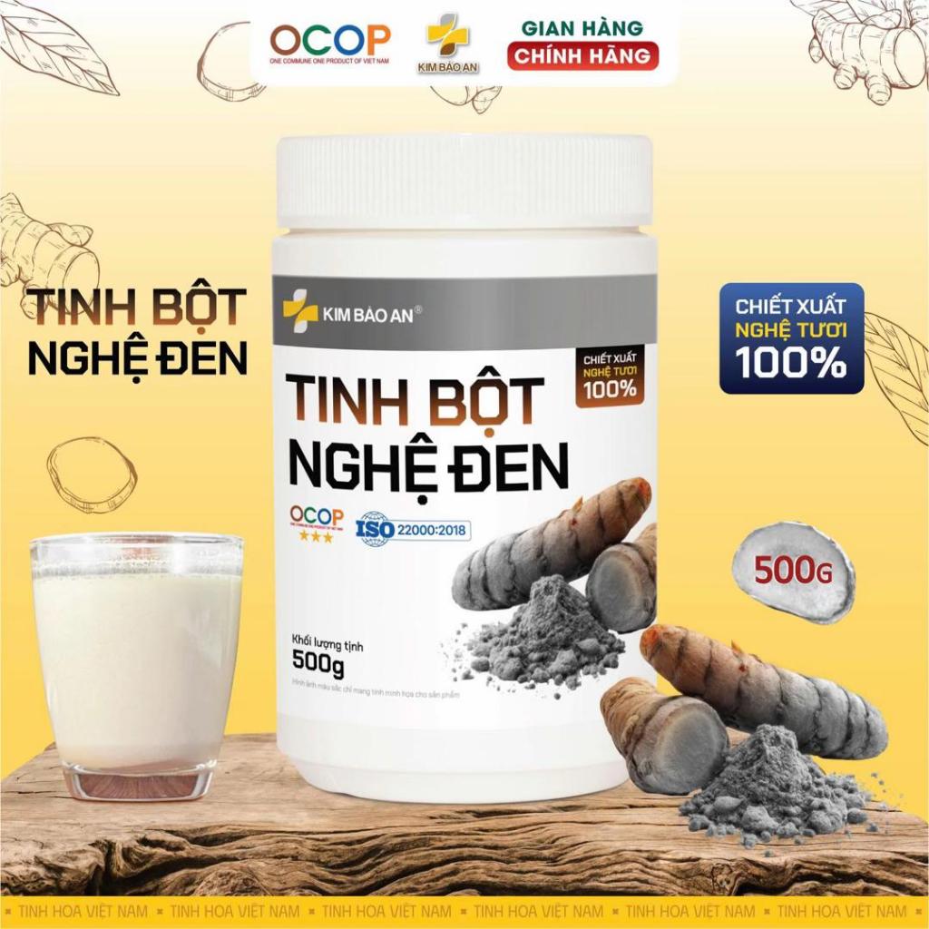 Hộp 500gr Tinh Bột Nghệ Đen Được Chiết Xuất Từ 100% Củ Nghệ Tươi Giữ Trọn Dưỡng Chất Tự Nhiên