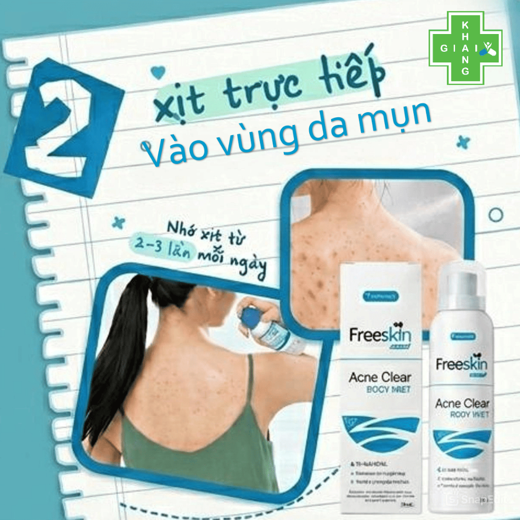 Tạm biệt mụn cơ thể, trả lại làn da láng mịn, đều màu cùng xịt mụn body Freeskin (Chai 80ml)