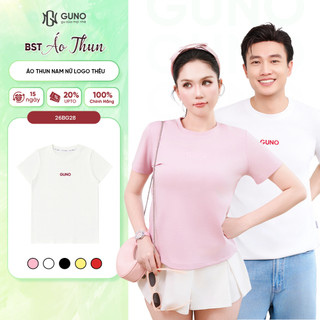 Áo thun nữ GUNO áo phông vải cotton mát cao cấp logo thêu phom vừa năng động dễ phối 26AG28/AB38