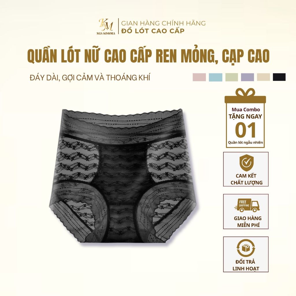 Quần lót nữ cạp cao ren mỏng cao cấp không lộ viền – quyến rũ, thoáng khí & tôn dáng tối đa M12