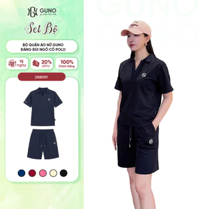 Bộ Quần Áo Nữ GUNO Vải Cotton Inter Thoáng Mát Đùi Ngố Cổ Bẻ Polo Thể Thao Năng Động 26BG51