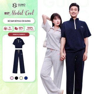 [BST Modal Cool 2026] Bộ quần áo nam nữ GUNO cổ bẻ kéo khoá quần suông thời trang 26BG31/BB32