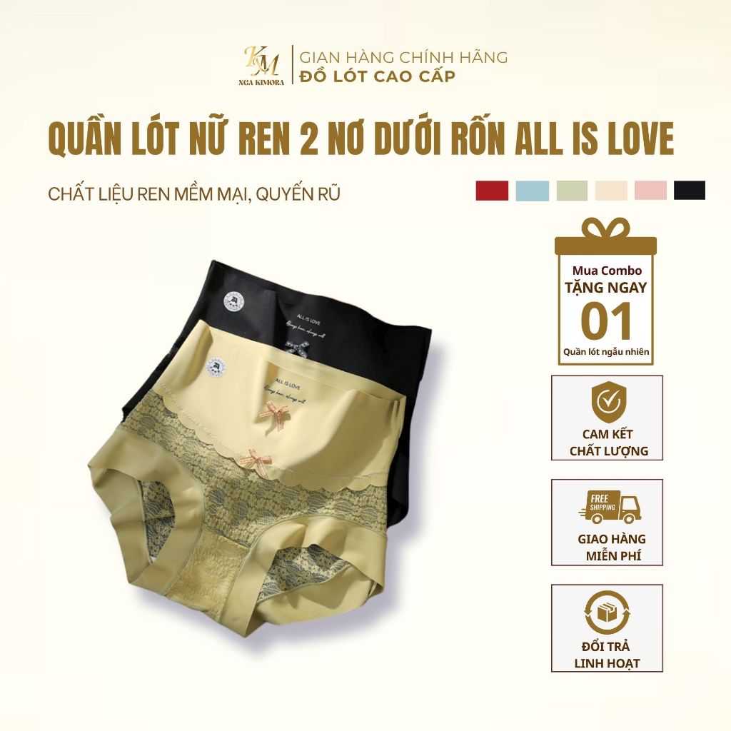 Quần Lót Nữ Ren Lụa Cao Cấp All Is Love Co Giãn 4 Chiều – Quần Su Nâng Mông Thoáng Khí, Mềm Mịn, Không Hằn Viền