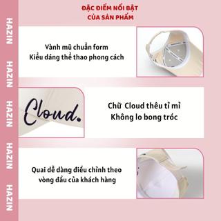 Mũ lưỡi trai Nón kết chống nắng nửa đầu thể thao thêu chữ Cloud chất kaki, mũ hở chóp thời trang form mềm unisex nam nữ