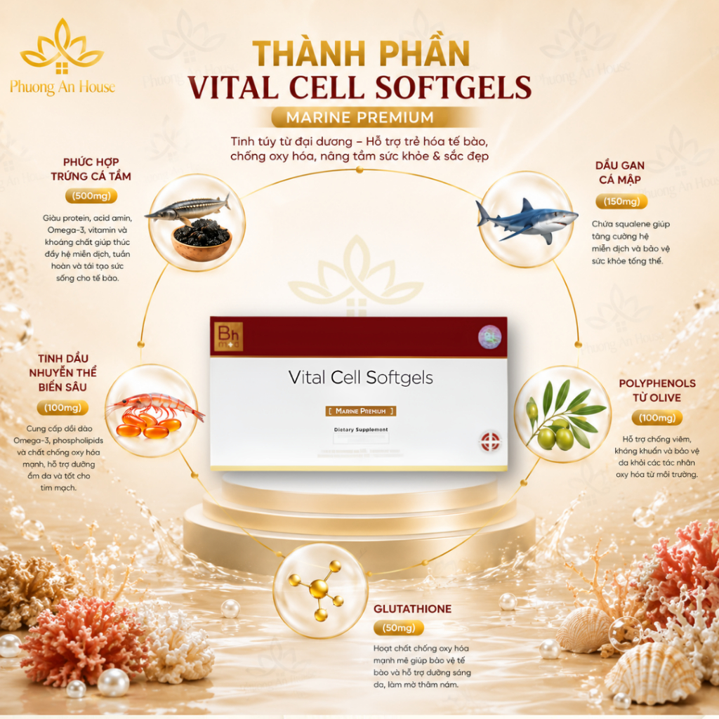 Thực phẩm bảo vệ sức khỏe PE Vital Cell Softgels