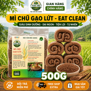 500 Gram Mì Gạo Lứt (Healthy / eat clean) Chế độ ăn lành mạnh,Mì Chũ Gạo Lứt,Mì Chũ Phát Tiến,Phát Tiến food
