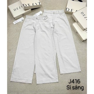DELIZ PREMIUM - Quần jean nữ ống rộng nhiều màu chất liệu denim tôn dáng J416 (đã cắt sẵn khuy)