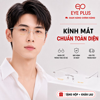 [RM] Kính Cận Gọng Khoan Dáng Đa Giác Nam Nữ Reeman 9051 Eye Plus Gọng Kính Titanium Bền Đẳng Cấp